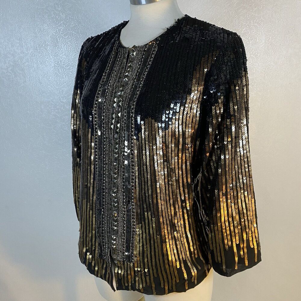 Chicos sz 1 / M Shining Starlet Jacket Sequins